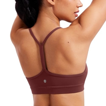 CRZ YOGA Butterluxe Womens Y Back Sports Bra - Padded Racerback Low Impact Spaghetti Thin Strap Work...