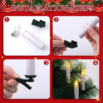 Retisee Christmas LED Candles with Remote Control and Clips