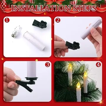 Retisee Christmas LED Candles with Remote Control and Clips