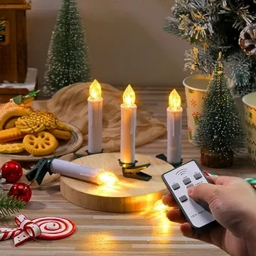 Retisee Christmas LED Candles with Remote Control and Clips