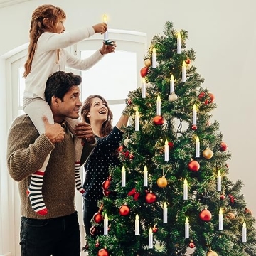 Retisee Christmas LED Candles with Remote Control and Clips