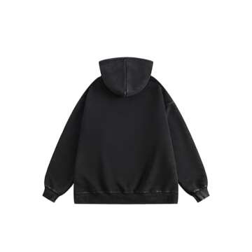 Aelfric Eden Washed Hoodie Oversized Vintage Hoodies Unisex Streetwear Solid Hooded Sweatshirt with Pocket
