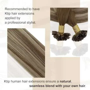 Real Human Hair Ktip Extensions - 22 Inch Balayage Look