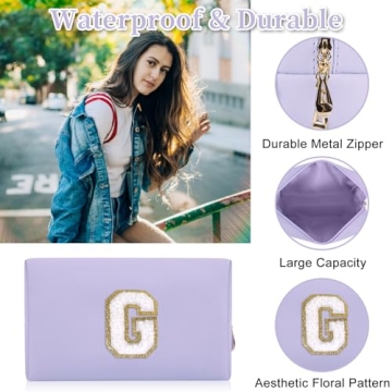 Personalized Initial Makeup Bag for Stylish Women and Girls