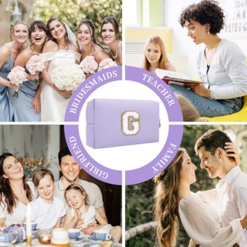 Personalized Initial Makeup Bag for Stylish Women and Girls