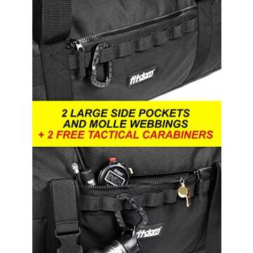 Fitdom 132L 36" Heavy Duty Extra Large Sports Gym Equipment Travel Duffel Bag W/Adjustable Shoulder & Compression Straps. Perfect for Soccer Baseball Basketball Hockey Football Team Coaches & More