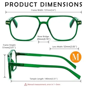 Shop FEISEDY Retro Aviator Reading Glasses - Blue Light Protection