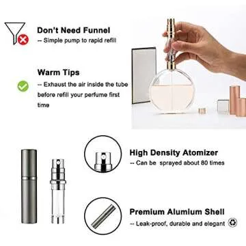 YEEJOK Travel Essentials: Refillable Mini Perfume Atomizer for Men & Women