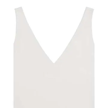 REORIA Women's Summer Sexy Plunge Deep V Neck Sleeveless Double Lined One Piece Tank Tops Thong Bodysuits Leotards for Going Out White Medium