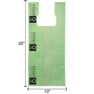 beyondGREEN Plant-Based Cat Litter Poop Waste Pick-Up Bags with Handles - 100 Bags - 10 in x 20 in