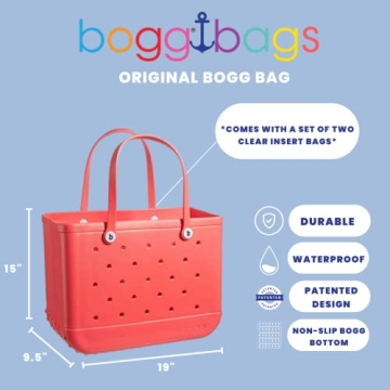 Original Bogg Bag XL Waterproof Washable Tote for Beach Pool