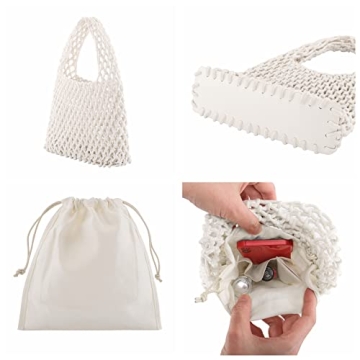 Ayliss Women Mini Clutch Handbag Cotton Crochet Beach Purse