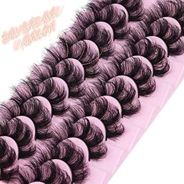 Mink Lashes Fluffy 20 MM Thick D Curl False Eyelashes Dramatic Long Strip Lashes Pack 6D Curly Wispy Full Fake Eyelashes That Look Like Extension by Goddvenus