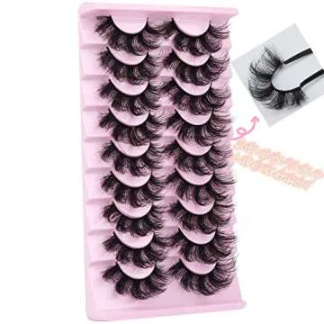 Mink Lashes Fluffy 20 MM Thick D Curl False Eyelashes Dramatic Long Strip Lashes Pack 6D Curly Wispy Full Fake Eyelashes That Look Like Extension by Goddvenus