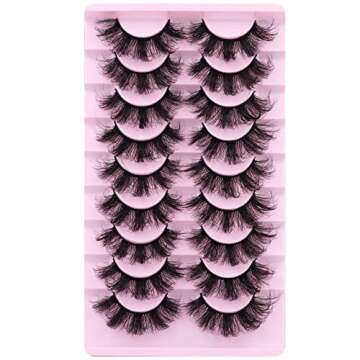 Mink Lashes Fluffy 20 MM Thick D Curl False Eyelashes Dramatic Long Strip Lashes Pack 6D Curly Wispy Full Fake Eyelashes That Look Like Extension by Goddvenus