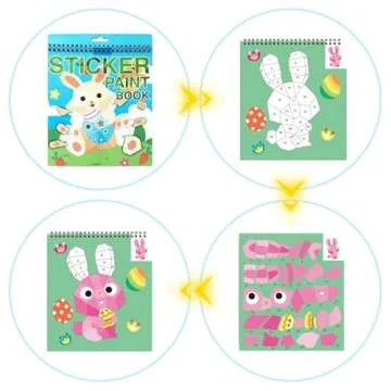 AEAHALY Easter Sticker Book for Kids Aged 4-8