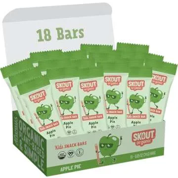 Skout Organic Apple Pie Kids Snack Bars | Healthy On-the-Go Snacks for Kids | Vegan & Nut-Free