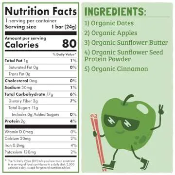 Skout Organic Apple Pie Kids Snack Bars 18 Pack