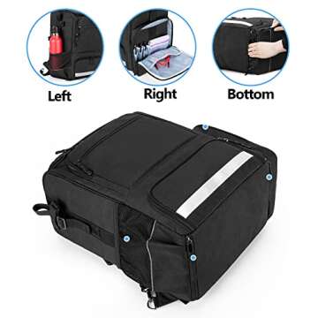 SAMDEW Wheelchair Backpack, Wheelchair Bag to Hang on Back, with Thermal Insulation Pockets for Medicine & Lunch Box, Functional Wheelchair Accessories with Crutches Pockets, Bag Only, Patented Design