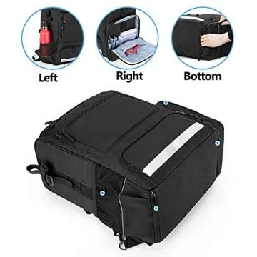 SAMDEW Wheelchair Backpack, Wheelchair Bag to Hang on Back, with Thermal Insulation Pockets for Medicine & Lunch Box, Functional Wheelchair Accessories with Crutches Pockets, Bag Only, Patented Design