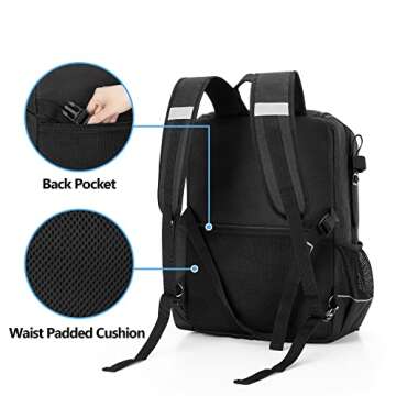 SAMDEW Wheelchair Backpack, Wheelchair Bag to Hang on Back, with Thermal Insulation Pockets for Medicine & Lunch Box, Functional Wheelchair Accessories with Crutches Pockets, Bag Only, Patented Design