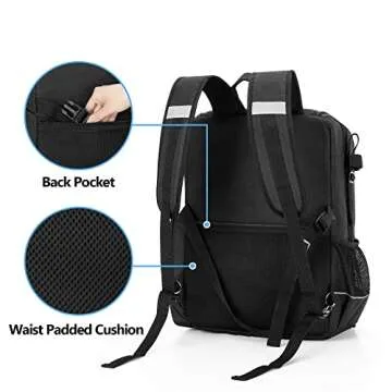 SAMDEW Wheelchair Backpack, Wheelchair Bag to Hang on Back, with Thermal Insulation Pockets for Medicine & Lunch Box, Functional Wheelchair Accessories with Crutches Pockets, Bag Only, Patented Design