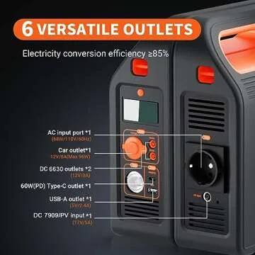 Portable Power Station 300W 288Wh Solar Generator With 60W USB-C PD Output 110V Pure Sine Wave AC Outlet Backup Lithium Battery Pack Fast Charge Protable Generator For Camping Outdoor Home