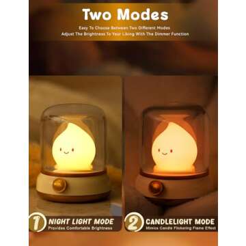 WANIDEA Cute Flameless Candles Lamp, Kids Night Light,Candle Warmer Lamp, Cute Kerosene Lamp,Cute De...