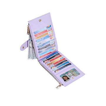 Travelambo RFID Wallet Women Large Size Bifold Multi Card Wallet Case with Zipper Pocke Credit Card ...
