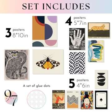 97 Decor Vintage Eclectic Wall Art Collage - Maximalist Decor Modern Art Prints For Wall Decor, Ecle...