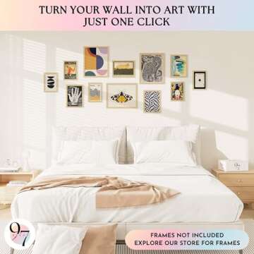 97 Decor Vintage Eclectic Wall Art Collage - Maximalist Decor Modern Art Prints For Wall Decor, Eclectic Home Decor Aesthetic, Cool Funky Decor Retro Bauhaus Posters Set For Dorm Bedroom (Unframed)