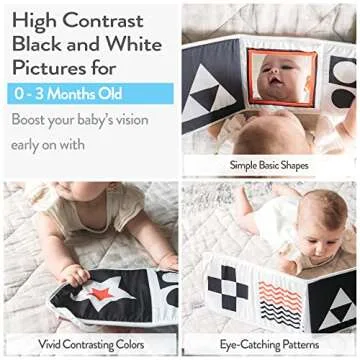 Spiggly Infant Toys 0-6 Months – Baby Mirror Tummy Time Toys – Sensory Books for Babies – Touch and Feel Crinkle Books for Babies – Soft Baby Books