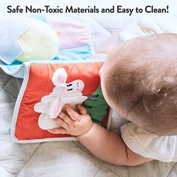 Spiggly Infant Toys 0-6 Months – Baby Mirror Tummy Time Toys – Sensory Books for Babies – Touch and Feel Crinkle Books for Babies – Soft Baby Books