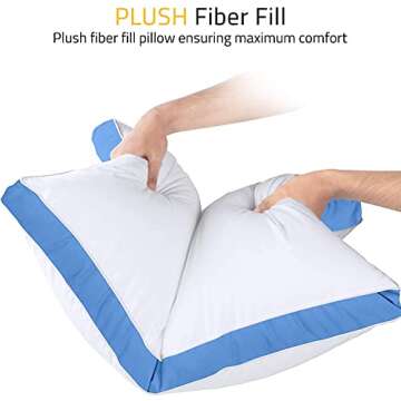 Utopia Bedding Bed Pillows for Sleeping Queen Size (Blue), Set of 2, Cooling Hotel Quality, Gusseted Pillow for Back, Stomach or Side Sleepers