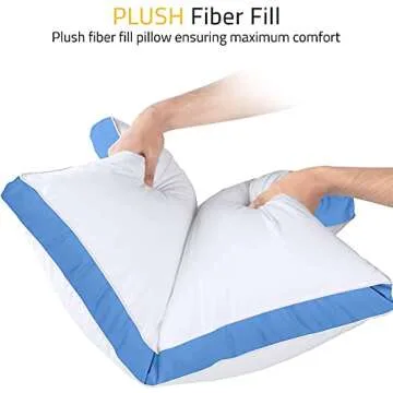 Utopia Bedding Bed Pillows for Sleeping Queen Size (Blue), Set of 2, Cooling Hotel Quality, Gusseted Pillow for Back, Stomach or Side Sleepers