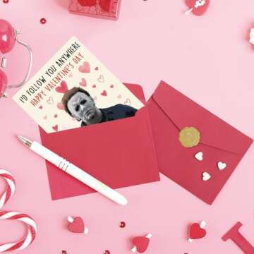 OJsensai Michael Myers Valentines Day Card, Horror Killer Valentine’s Day Gifts for Him Her, Scary Movie Vday Gift Card for Husband Wife