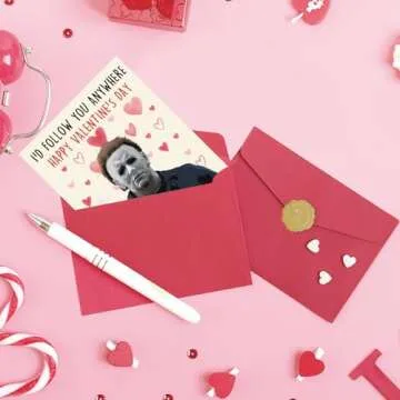 OJsensai Michael Myers Valentines Day Card, Horror Killer Valentine’s Day Gifts for Him Her, Scary Movie Vday Gift Card for Husband Wife