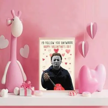 OJsensai Michael Myers Valentines Day Card, Horror Killer Valentine’s Day Gifts for Him Her, Scary Movie Vday Gift Card for Husband Wife