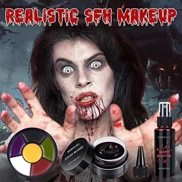 BOBISUKA Demonic SFX Halloween Makeup Kit - Bruise Palette + Blood Effects