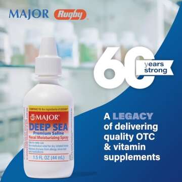 MAJOR Deep Sea Premium Saline - Nasal Moisturizing Spray for Dryness and Irritation Relief - Sodium ...