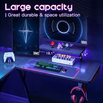 MOTPK L Shaped Gaming Desk for Ultimate Gaming Setup