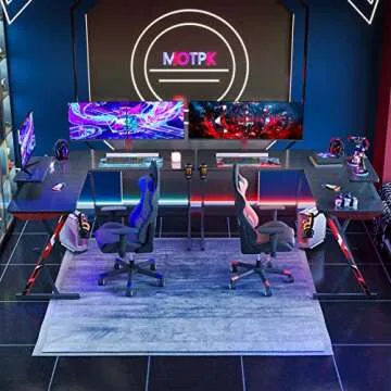 MOTPK L Shaped Gaming Desk for Ultimate Gaming Setup