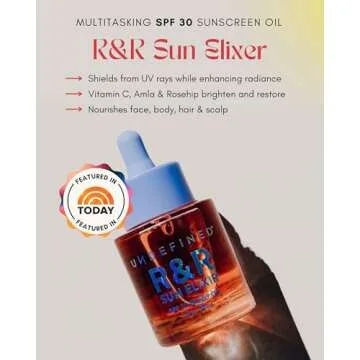 Undefined Beauty R&R Sun Elixir SPF 30 - Glow Oil for Face, Hair, Scalp & Body