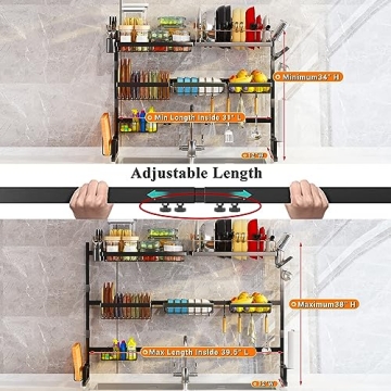 ADBIU Over Sink Dish Drying Rack for Space-Saving Kitchen
