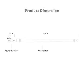 RYDONAIR Antenna Compatible with Jeep Wrangler All Models 2007-2025 & Jeep Gladiator 2020-2025, Internal Copper Coil for Enhanced Reception, 13 inches Flexible Rubber Antenna Replacement