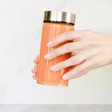 Juice Bottles - 4 Pack Wide Mouth Glass Bottles with Lids