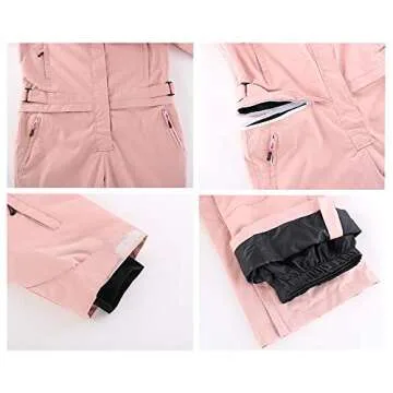 RIUIYELE Women's One Pieces Ski Suits Jumpsuits Couple SKi Suit Coveralls Winter Outdoor Waterproof Snowsuits for Snow Sports