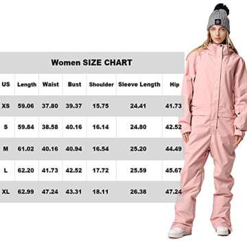 RIUIYELE Women's One Pieces Ski Suits Jumpsuits Couple SKi Suit Coveralls Winter Outdoor Waterproof Snowsuits for Snow Sports