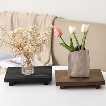 Natural Handmade Pine Wood Soap Dispenser Tray for Kitchen