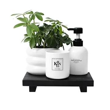 Natural Handmade Pine Wood Soap Dispenser Tray for Kitchen